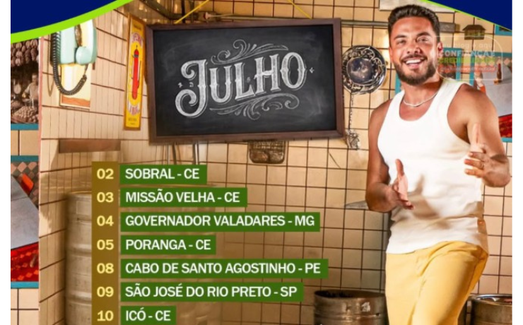 Agenda de Wesley Safadão confirma show no aniversário do Cabo e cantor volta à cidade após anos